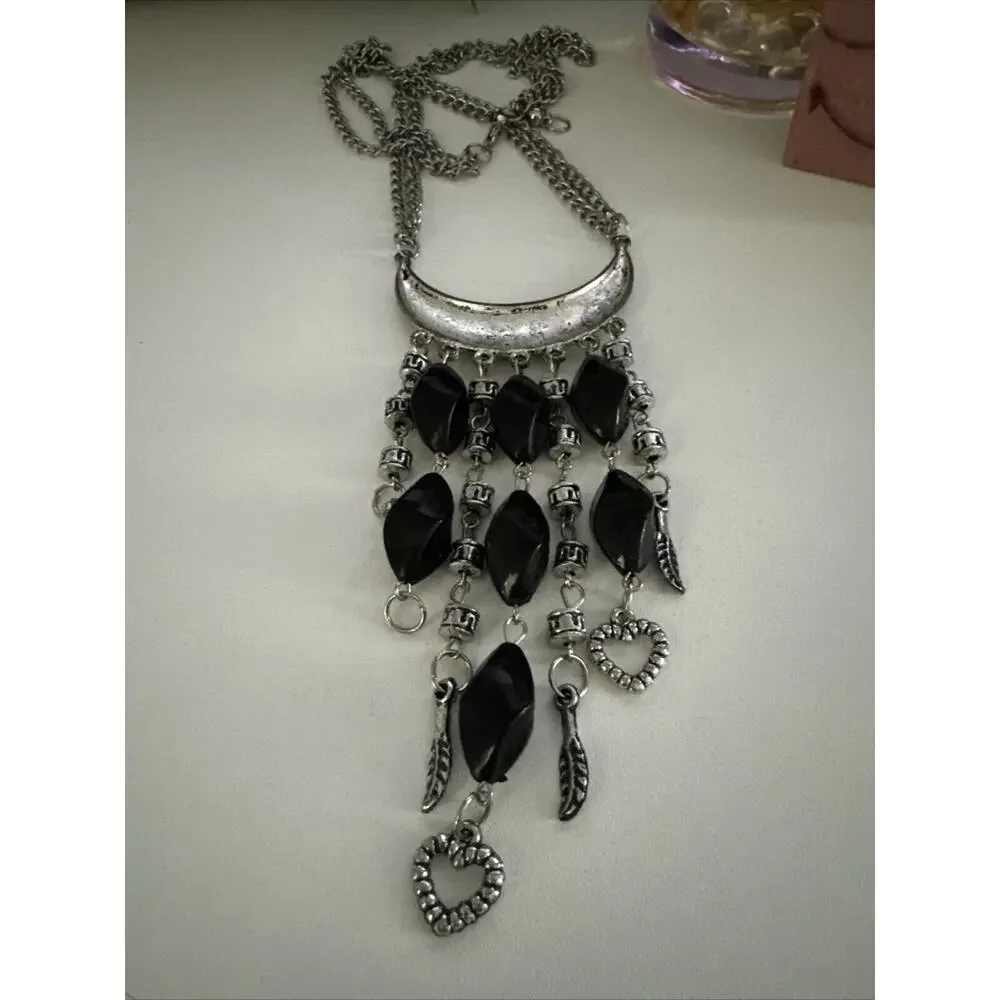 Cascade Bridgerton Necklace Silver Black Style Boho Women’s Jewelry Collar